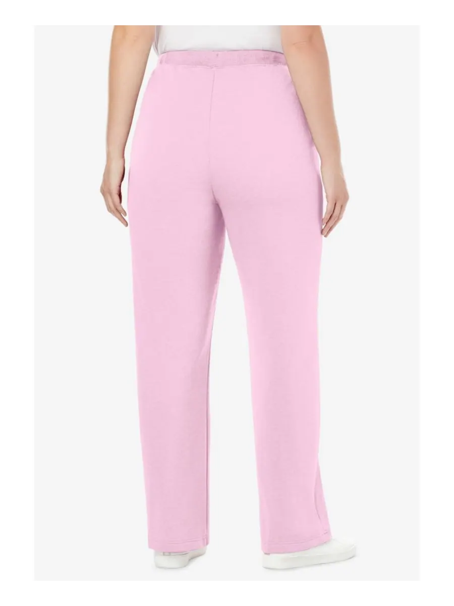 Женские спортивные штаны Within Tall Better-Fleece Pull-On с завязками Woman Within — изображение 2 из 3, розовый