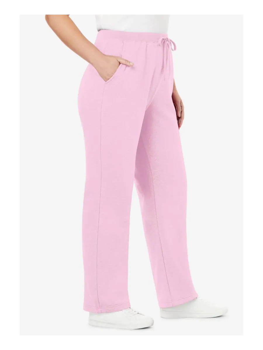 Женские спортивные штаны Within Tall Better-Fleece Pull-On с завязками Woman Within — изображение 3 из 3, розовый