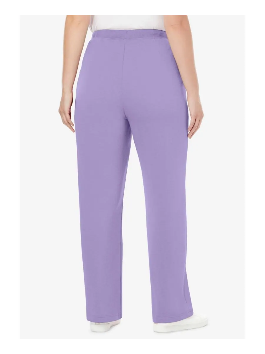 Женские спортивные штаны Within Tall Better-Fleece Pull-On с завязками Woman Within — изображение 2 из 3, фиолетовый