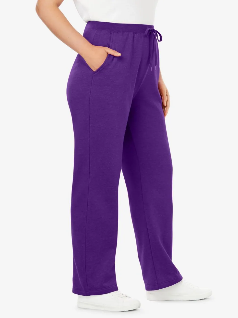 Женские спортивные штаны Within Tall Better-Fleece Pull-On с завязками Woman Within — изображение 3 из 3, фиолетовый