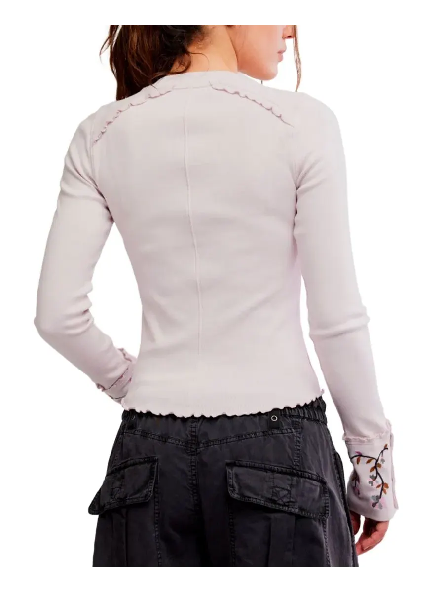 Женский топ с вышивкой и круглым вырезом Free People, Lavender Combo — изображение 5 из 5