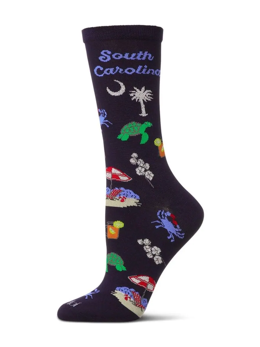 Женские носки из вискозы South Carolina Rayon Crew Socks MeMoi — изображение 1 из 3, темно-синий