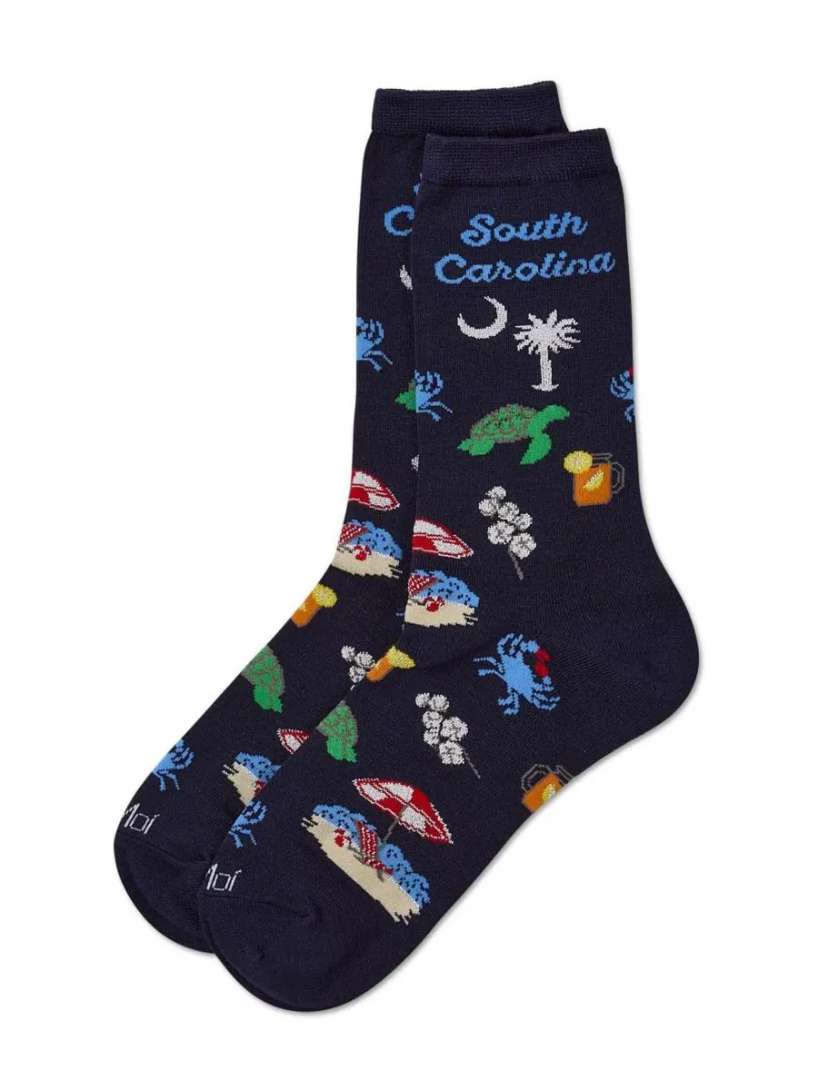 Женские носки из вискозы South Carolina Rayon Crew Socks MeMoi — изображение 3 из 3, темно-синий