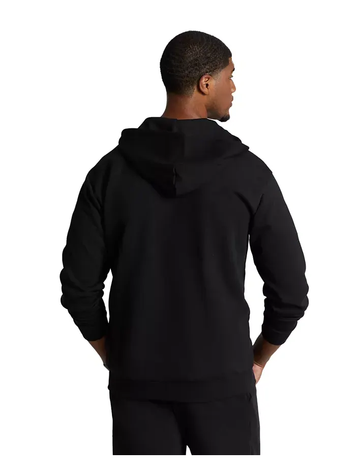 Мужская толстовка с молнией Big & Tall из двойного трикотажа Polo Ralph Lauren — изображение 2 из 4, черный