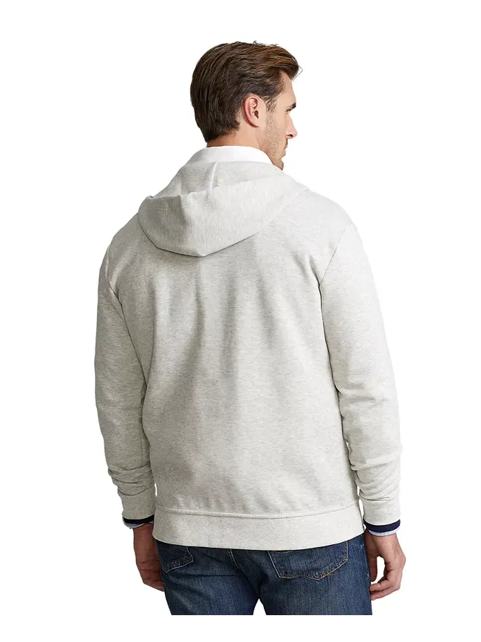 Мужская толстовка с молнией Big & Tall из двойного трикотажа Polo Ralph Lauren — изображение 2 из 4, серый