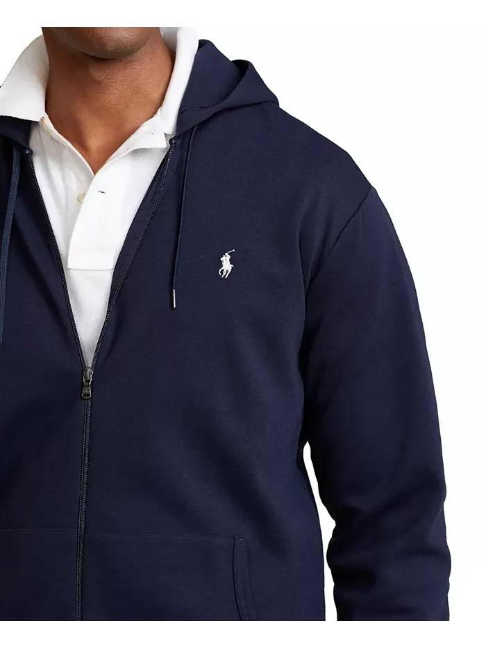 Мужская толстовка с молнией Big & Tall из двойного трикотажа Polo Ralph Lauren — изображение 3 из 4, темно-синий