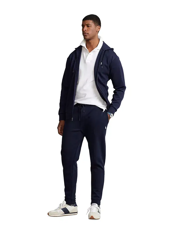 Мужская толстовка с молнией Big & Tall из двойного трикотажа Polo Ralph Lauren — изображение 4 из 4, темно-синий