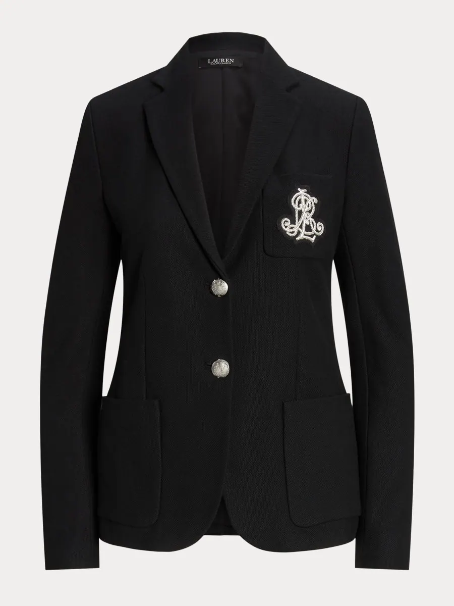 Жаккардовый блейзер с вышивкой булиньон, размеры P/XS-3X Lauren Ralph Lauren — изображение 6 из 6, черный