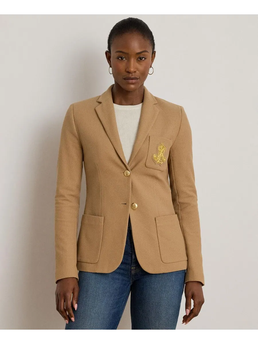 Жаккардовый блейзер с вышивкой булиньон, размеры P/XS-3X Lauren Ralph Lauren — изображение 3 из 7, коричневый