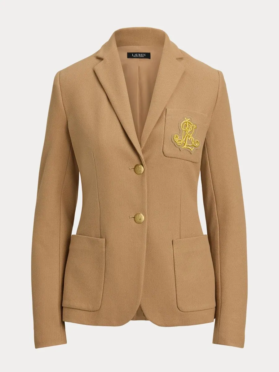 Жаккардовый блейзер с вышивкой булиньон, размеры P/XS-3X Lauren Ralph Lauren — изображение 5 из 7, коричневый