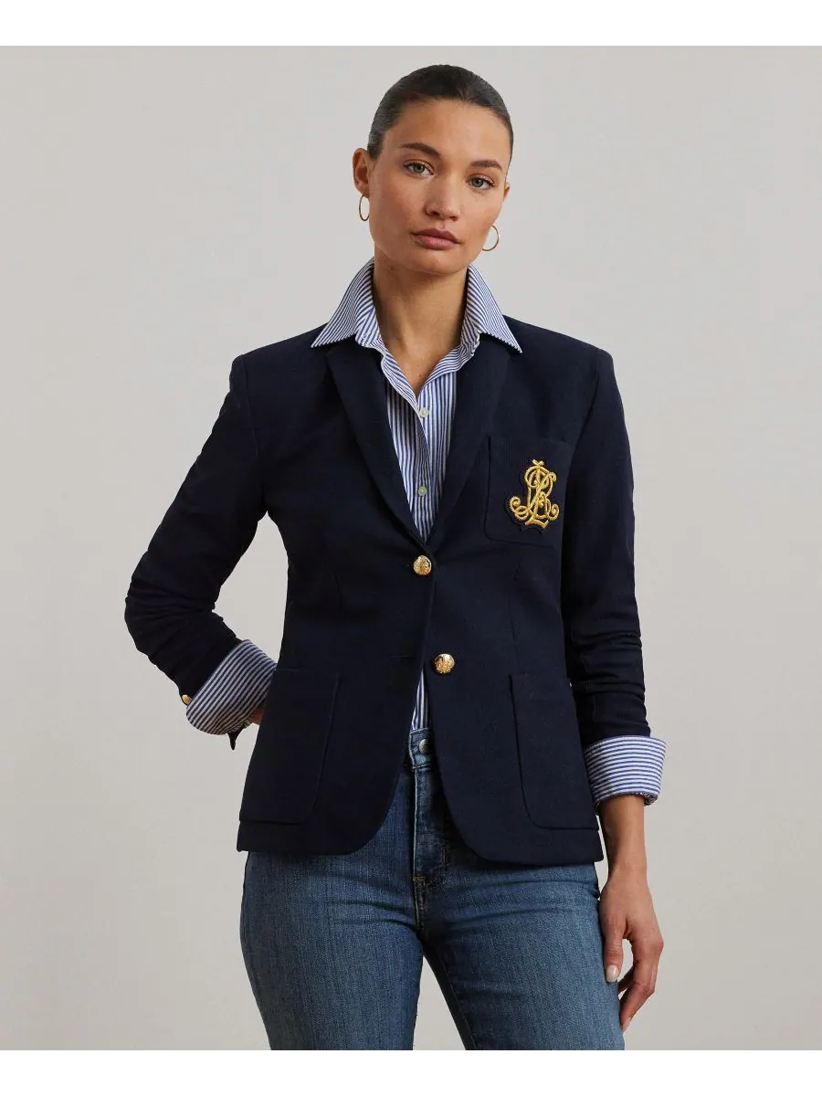 Жаккардовый блейзер с вышивкой булиньон, размеры P/XS-3X Lauren Ralph Lauren