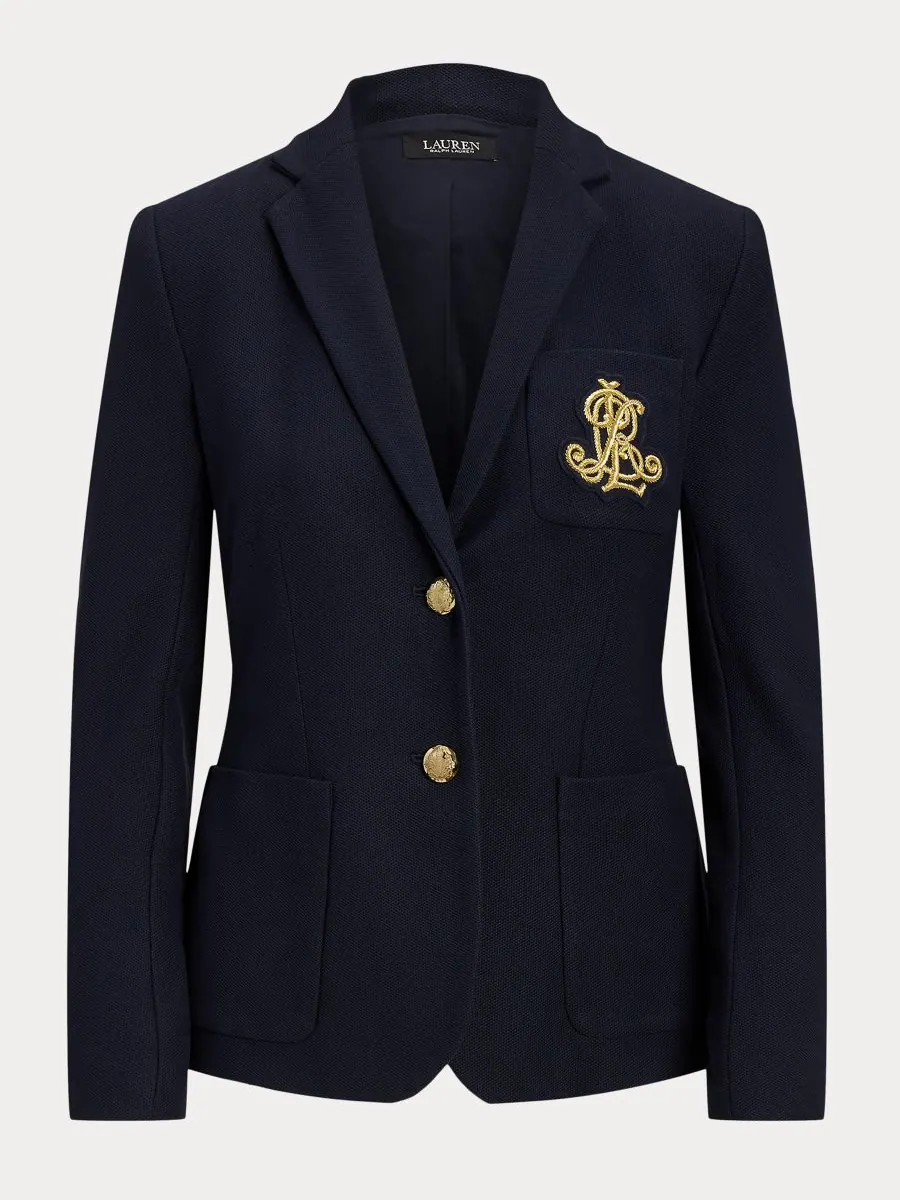 Жаккардовый блейзер с вышивкой булиньон, размеры P/XS-3X Lauren Ralph Lauren — изображение 6 из 6, темно-синий