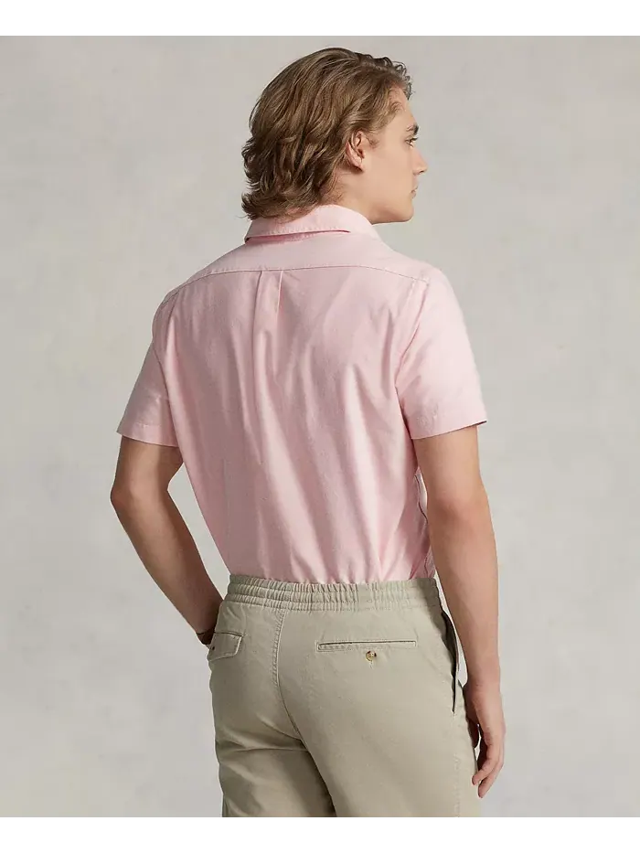 Мужская классическая короткорукавная рубашка Oxford Polo Ralph Lauren — изображение 2 из 5, розовый