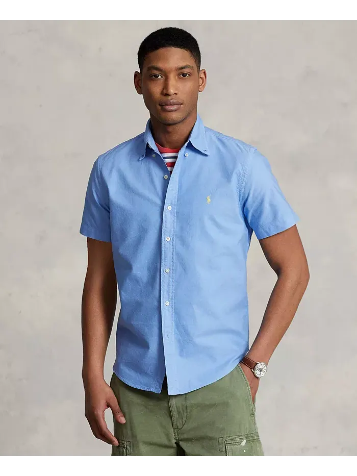 Мужская классическая короткорукавная рубашка Oxford Polo Ralph Lauren — изображение 1 из 2, белый