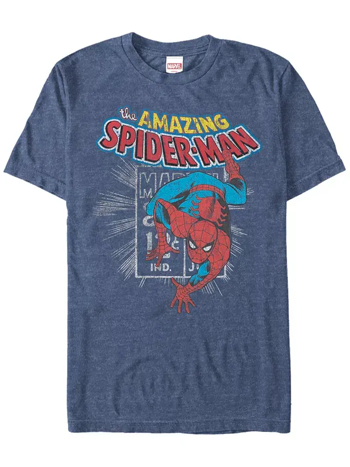 Футболка с коротким рукавом Marvel Men's Comic Collection The Amazing Spider-Man Fifth Sun — изображение 1 из 1, темно-синий