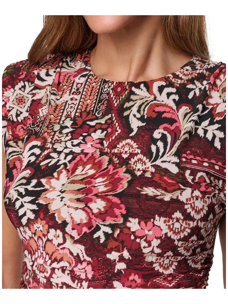 Платье-миди с принтом Boat Neck Bodycon Midi Dress Vince Camuto — изображение 4 из 5, мульти