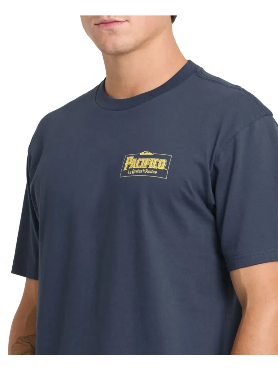 Футболка мужская с коротким рукавом Pacifico Sayulita Cruising Crewneck Quiksilver — изображение 4 из 7, синий