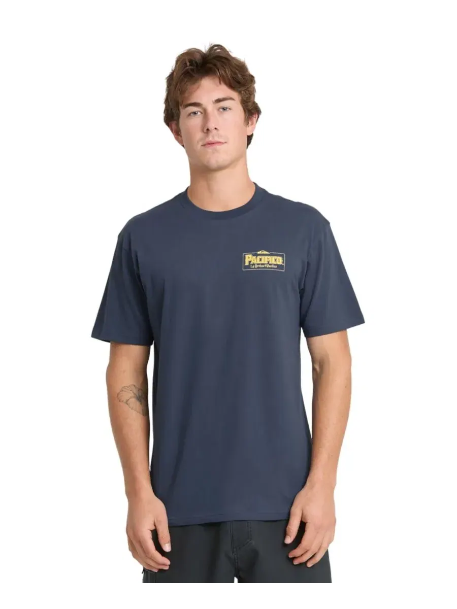 Футболка мужская с коротким рукавом Pacifico Sayulita Cruising Crewneck Quiksilver — изображение 5 из 7, синий