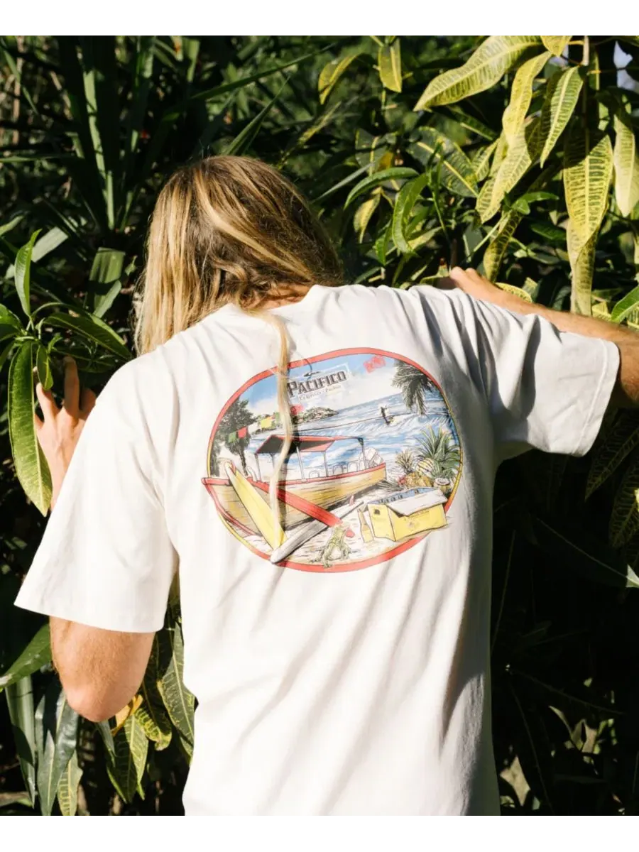 Футболка с коротким рукавом Pacifico Sayulita Cruising Quiksilver — изображение 7 из 7, белый