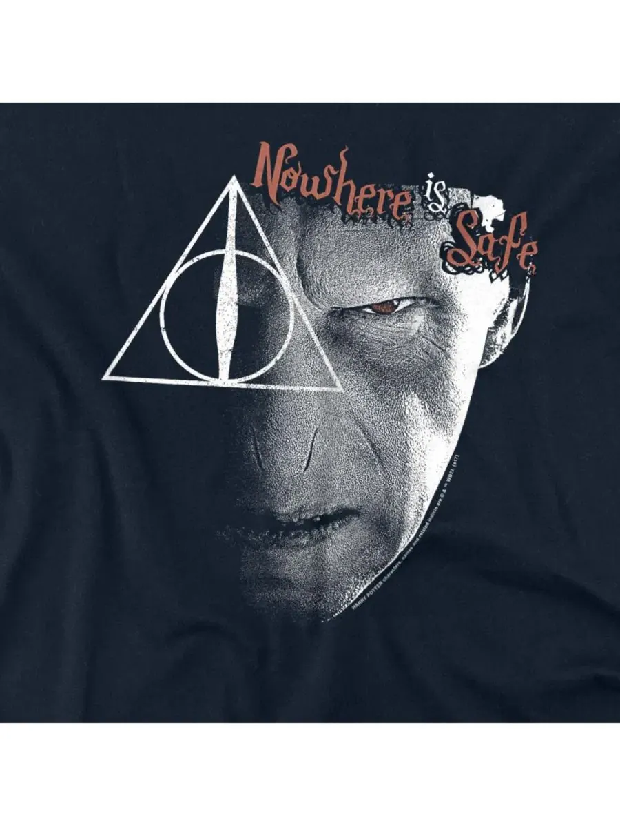 Футболка с принтом Nowhere Is Safe Harry Potter — изображение 3 из 3, темно-синий