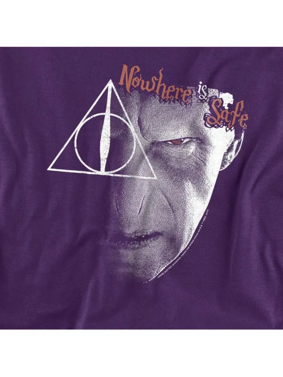 Футболка классического кроя с принтом Nowhere Is Safe Harry Potter — изображение 3 из 3, фиолетовый