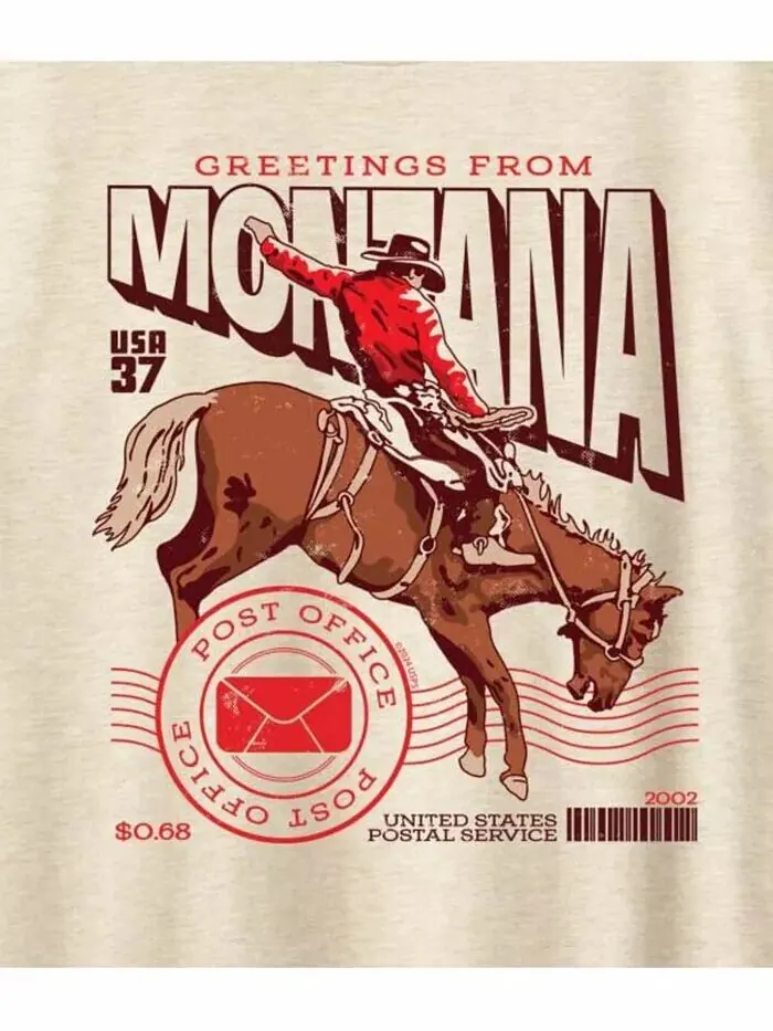 Футболка больших размеров Montana Stamp с графическим рисунком Hybrid Apparel — изображение 2 из 3, березовый
