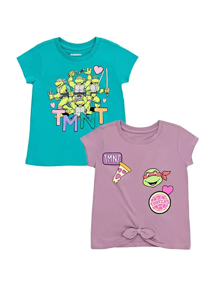 Толстовка Toddler Girls Leonardo Michelangelo Raphael 2 Pack T-Shirts TEENAGE MUTANT NINJA TURTLES — синий