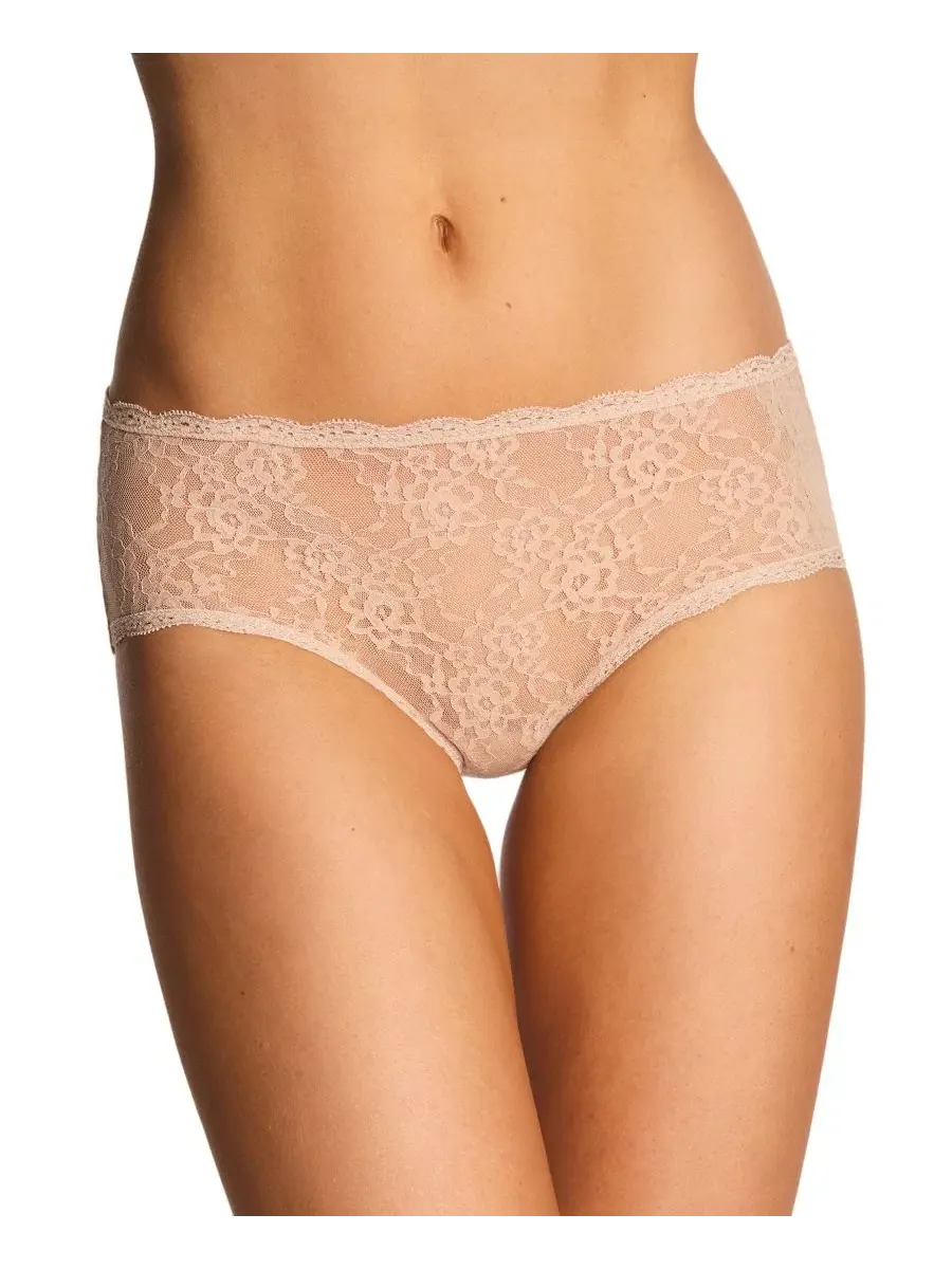 Трусы-хипстеры с цветочным кружевом, модель Full Coverage Floral Lace Hipster b.tempt'd — изображение 1 из 5, бежевый