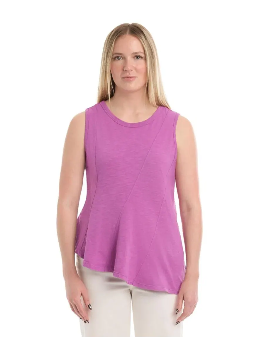 Топ без рукавов с асимметричным низом, модель Asymmetric Seam Shell Tee WILT — изображение 1 из 6, глубокий орхидеум