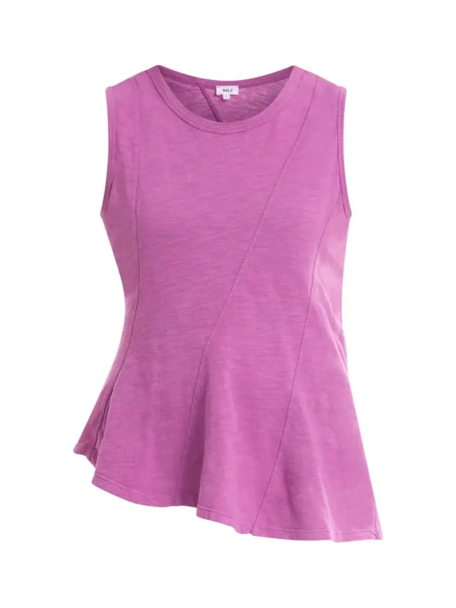 Топ без рукавов с асимметричным низом, модель Asymmetric Seam Shell Tee WILT — изображение 6 из 6, глубокий орхидеум