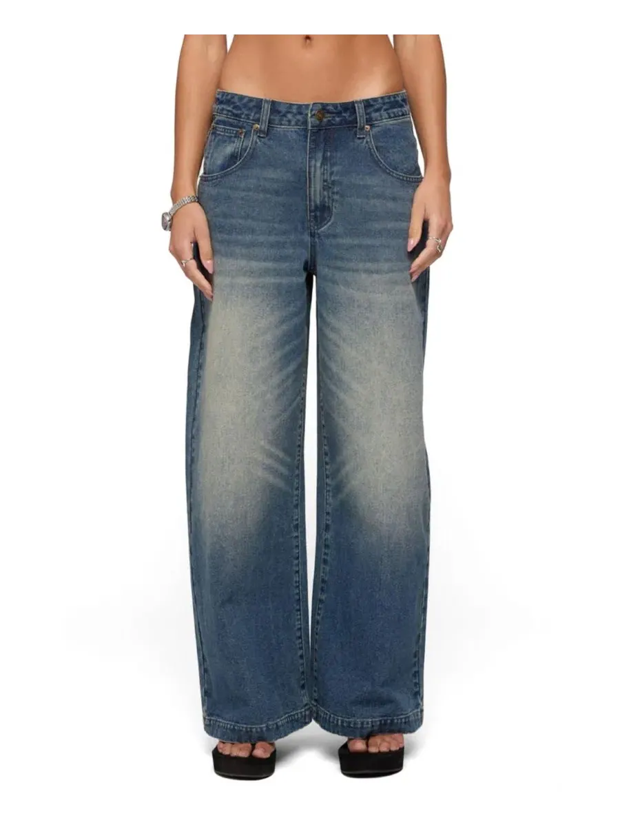 Джинсы с заниженной талией Sabira Low Rise Baggy Jeans Edikted — изображение 1 из 5, синий-винтажный
