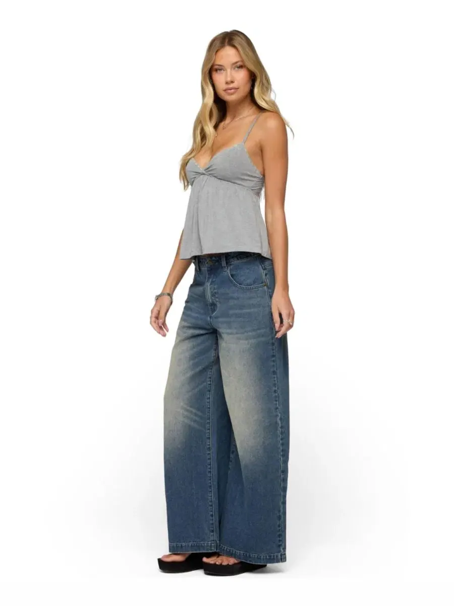 Джинсы с заниженной талией Sabira Low Rise Baggy Jeans Edikted — изображение 3 из 5, синий-винтажный