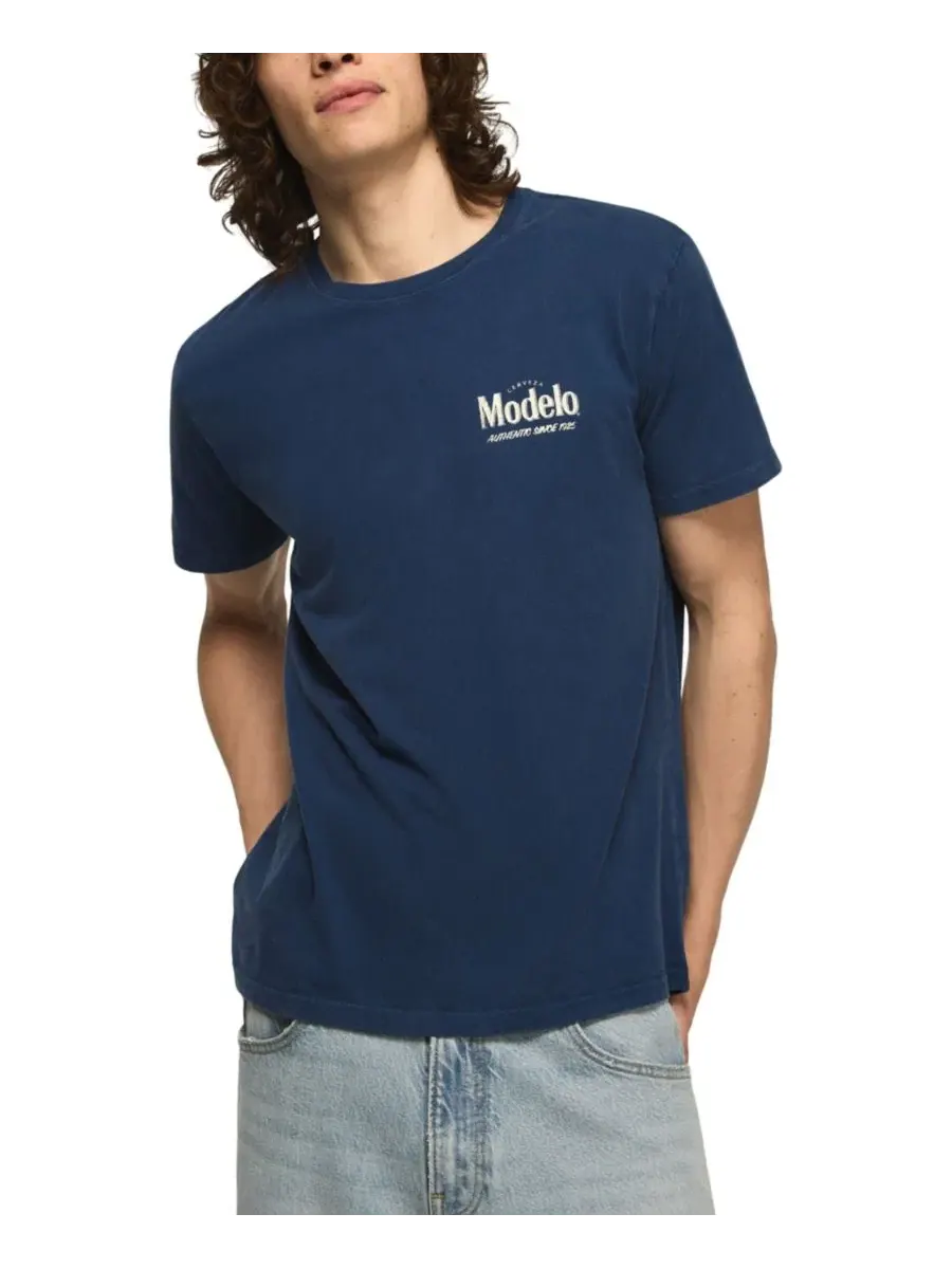 Футболка с принтом Modelo Cerveceria Lucky Brand — изображение 2 из 4, синий