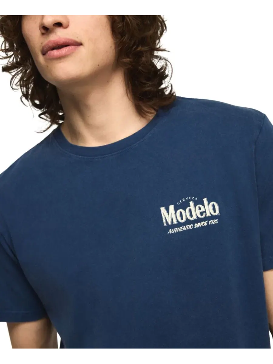 Футболка с принтом Modelo Cerveceria Lucky Brand — изображение 4 из 4, синий
