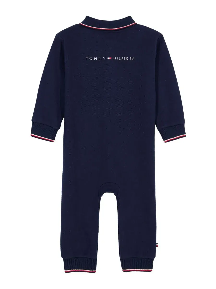 Детский комбинезон-поло с длинным рукавом Tommy Hilfiger — изображение 2 из 5, темно-синий