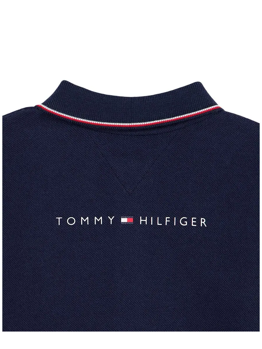 Детский комбинезон-поло с длинным рукавом Tommy Hilfiger — изображение 4 из 5, темно-синий