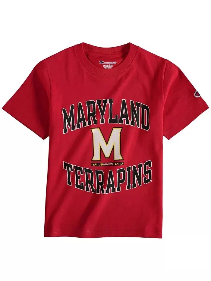 Красная футболка из джерси команды Big Boys and Girls Maryland Terrapins Circling Team Champion