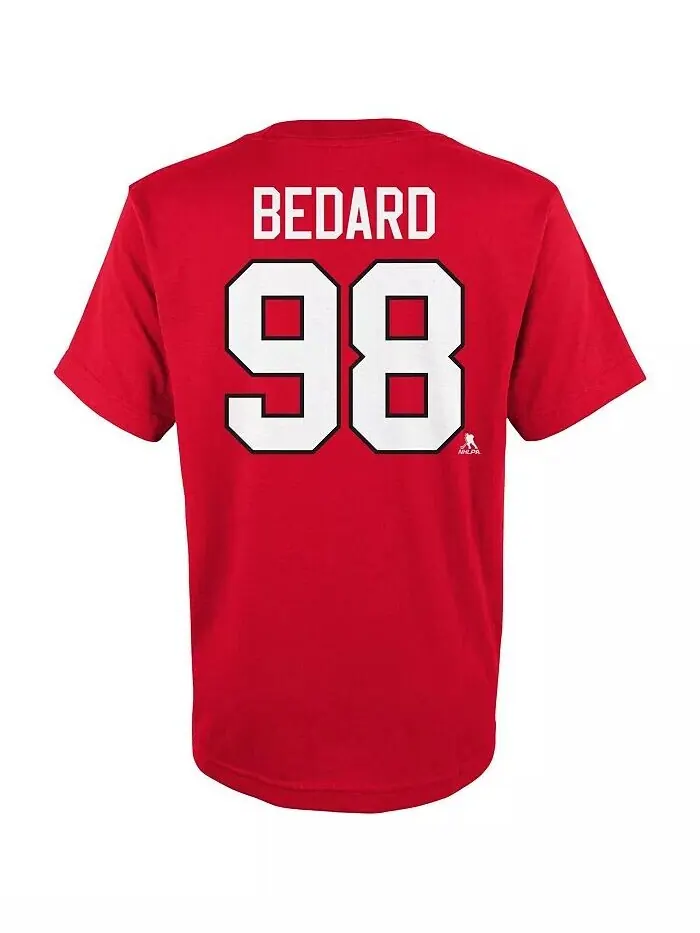 Футболка с подлинным именем и номером команды Chicago Blackhawks для мальчиков и девочек — изображение 2 из 3