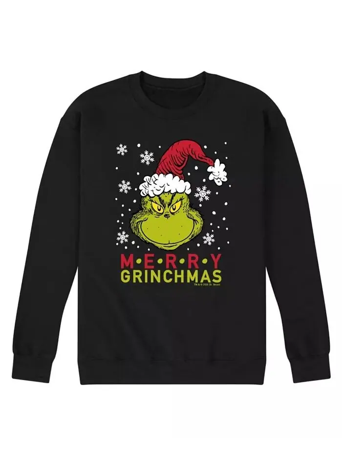 Мужская флисовая кофта с длинными рукавами The Grinch Merry The Grinchmas AIRWAVES — изображение 1 из 3, черный