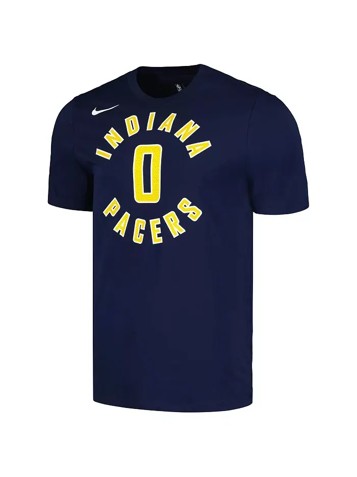 Мужская футболка Tyrese Haliburton Indiana Pacers Icon 2022/23 с именем и номером — изображение 3 из 3, синий