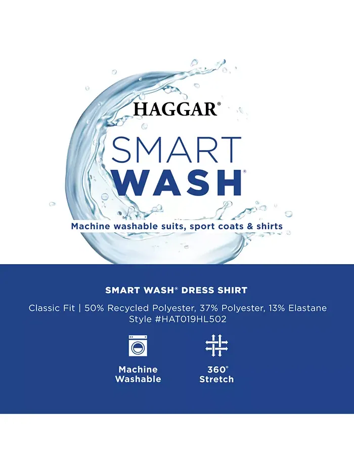 Мужская классическая рубашка Smart Wash Haggar — изображение 8 из 8, черный