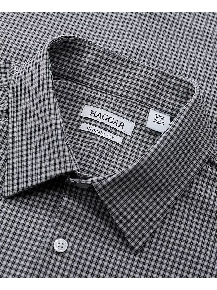 Мужская классическая рубашка Smart Wash Haggar — изображение 4 из 7, черный