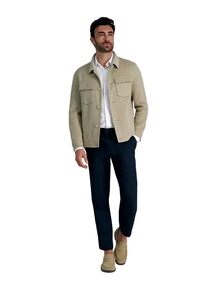 Мужская классическая рубашка Smart Wash Haggar — изображение 4 из 8, белый
