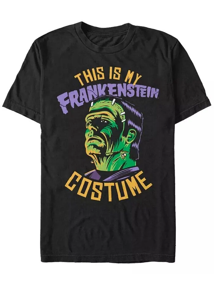Мужская футболка с коротким рукавом Universal Monsters Frankenstein на Хеллоуин Fifth Sun — изображение 1 из 1, черный