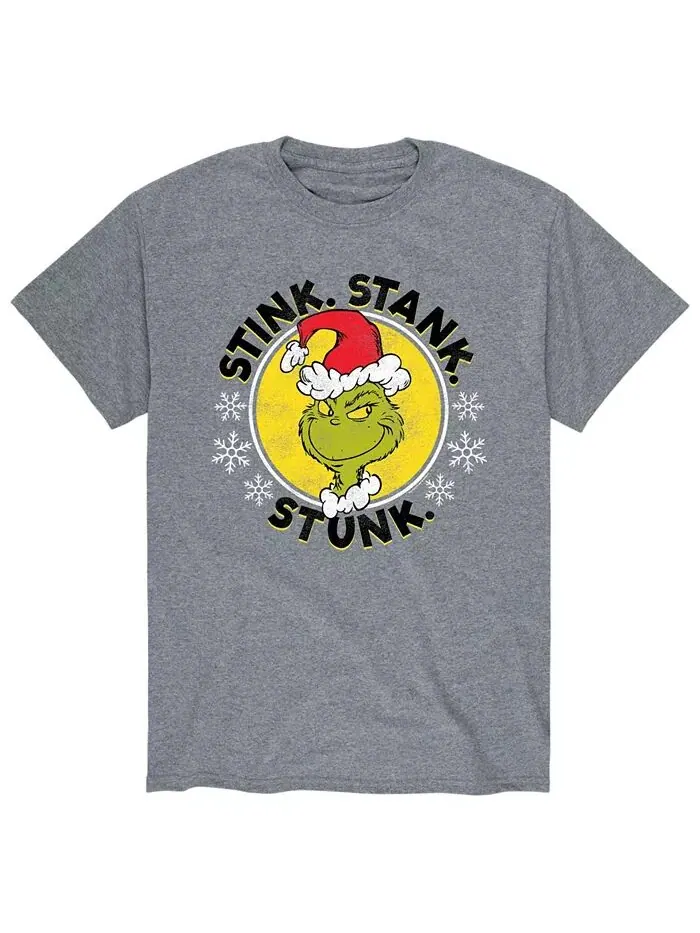 Мужская футболка Dr. Seuss The Grinch Stink Stank Stunk AIRWAVES — изображение 1 из 2, серый