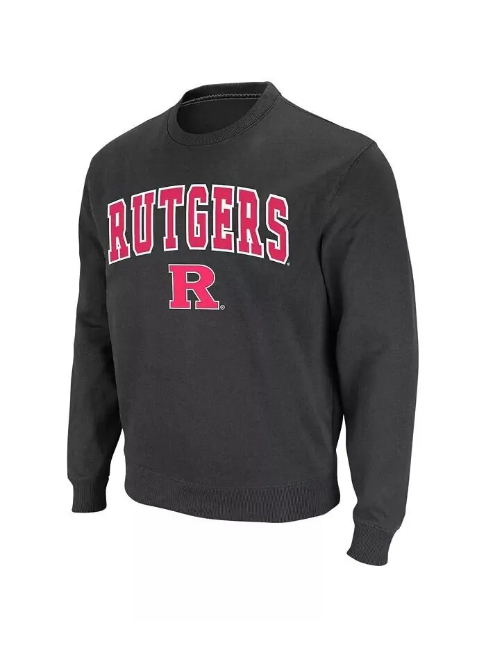 Мужской свитшот с круглым вырезом и логотипом Rutgers Scarlet Knights Colosseum — изображение 2 из 4, черный