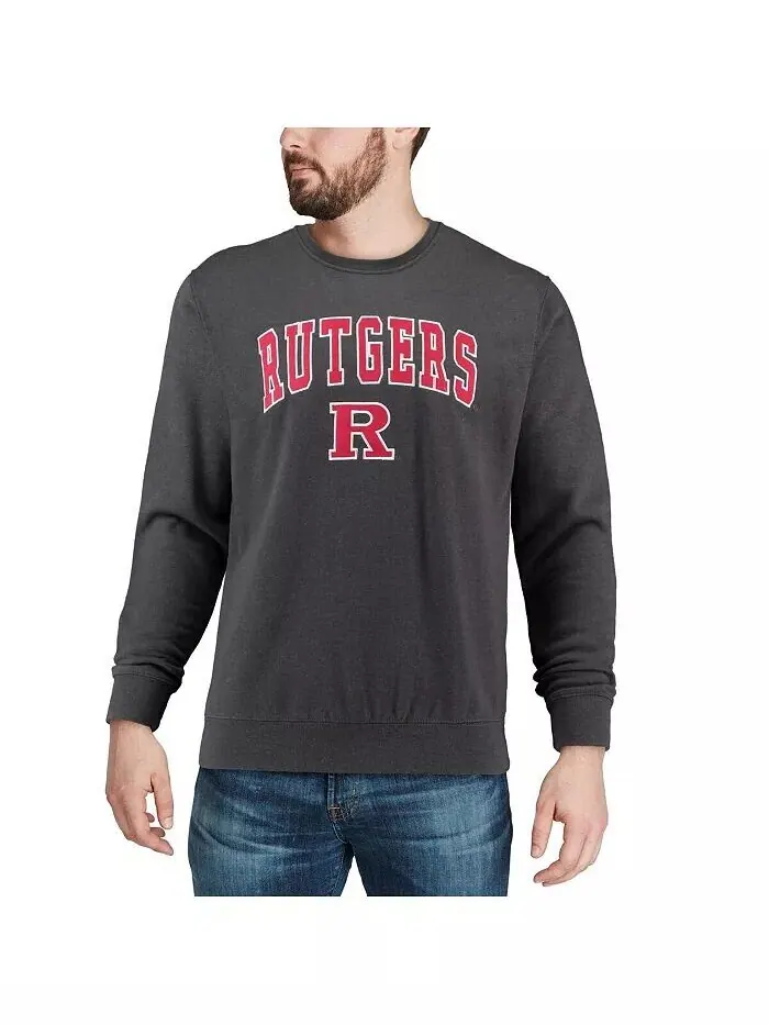 Мужской свитшот с круглым вырезом и логотипом Rutgers Scarlet Knights Colosseum — изображение 4 из 4, черный