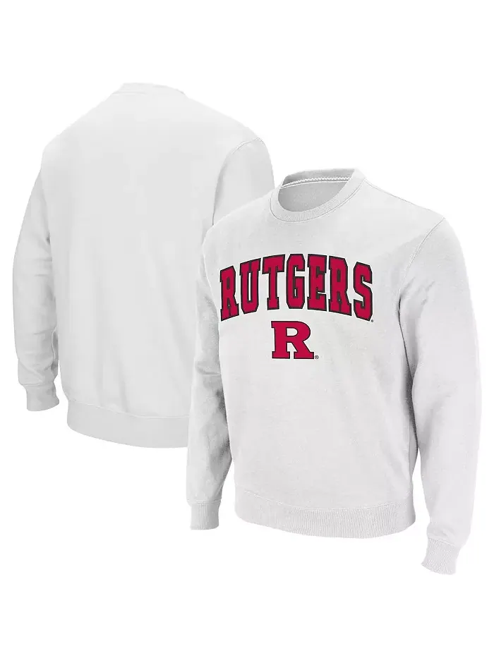 Мужская толстовка с круглым вырезом Rutgers Scarlet Knights с аркой и логотипом Colosseum — изображение 1 из 4, белый