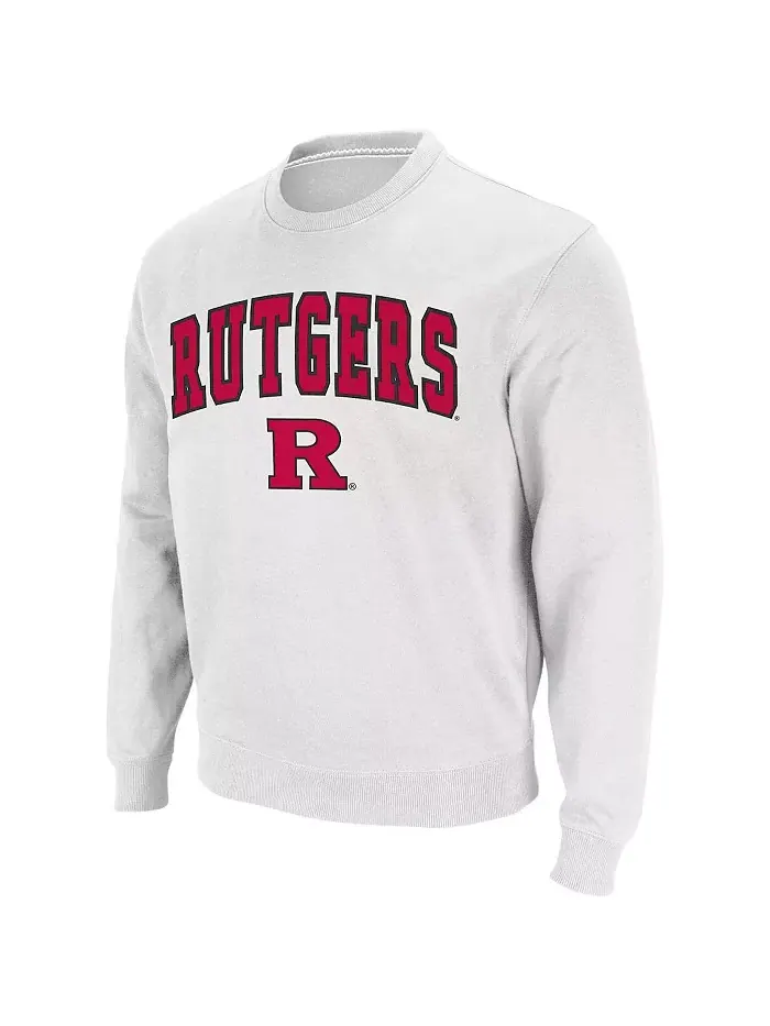 Мужская толстовка с круглым вырезом Rutgers Scarlet Knights с аркой и логотипом Colosseum — изображение 2 из 4, белый