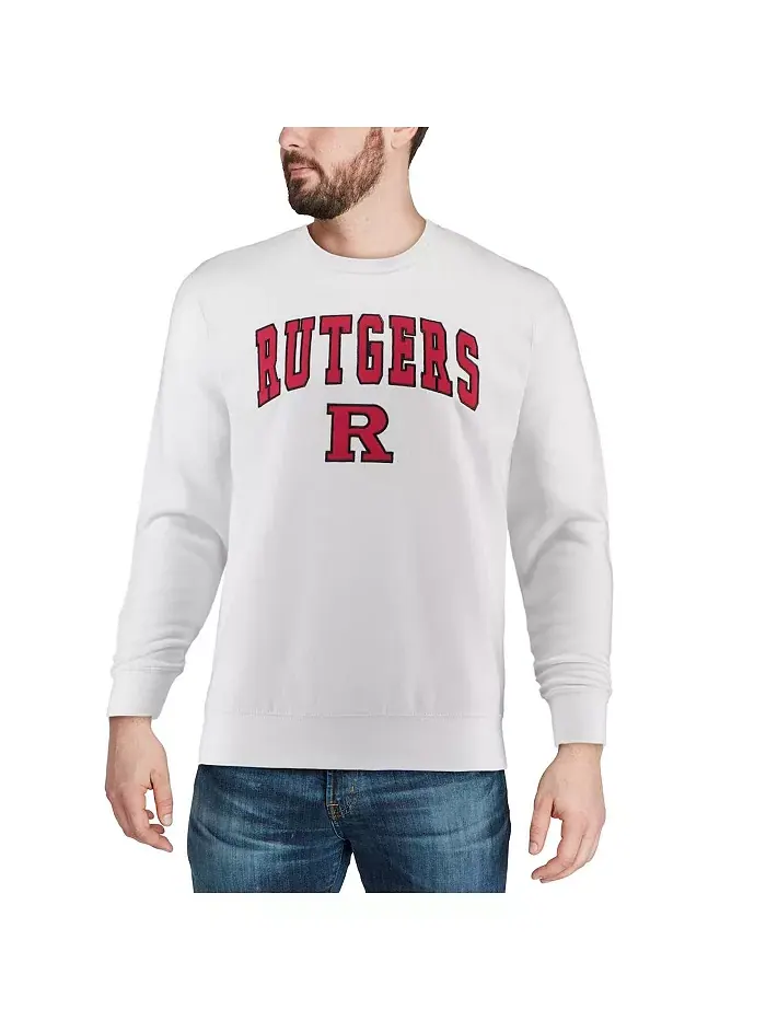 Мужская толстовка с круглым вырезом Rutgers Scarlet Knights с аркой и логотипом Colosseum — изображение 4 из 4, белый